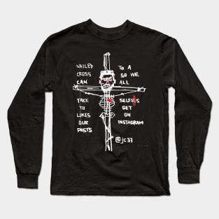 Nailed To A Cross Doodle White Long Sleeve T-Shirt